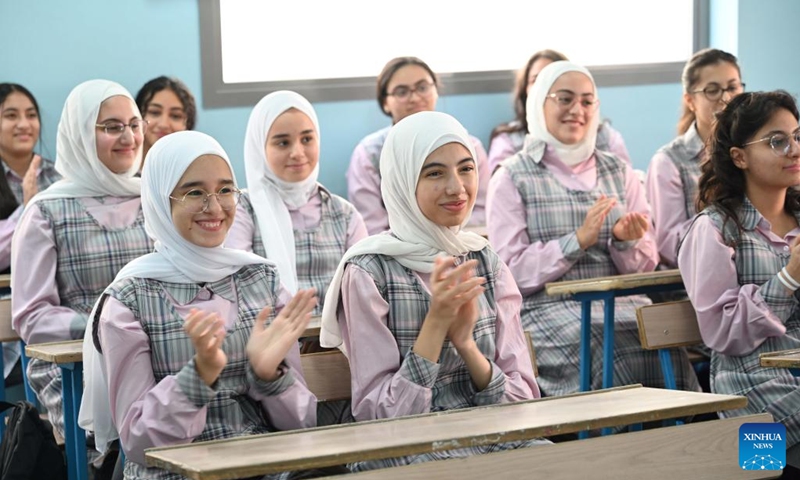 Students attend a class on the first day of the new school year in Hawalli, Kuwait, on Sept. 18, 2023.(Photo: Xinhua)