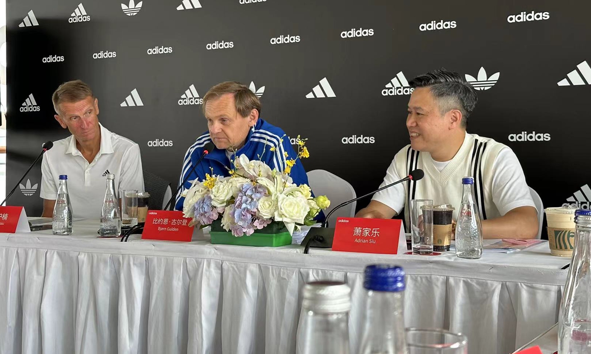 Bjoern Gulden, CEO of Adidas at the press conference on September 16, 2023 Photo: Tu Lei/GT