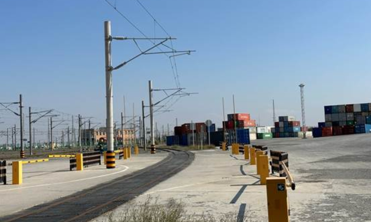 China-Europe Freight Train Urumqi Realignment Center in Xinjiang. Photo: Xiong Xinyi/GT 