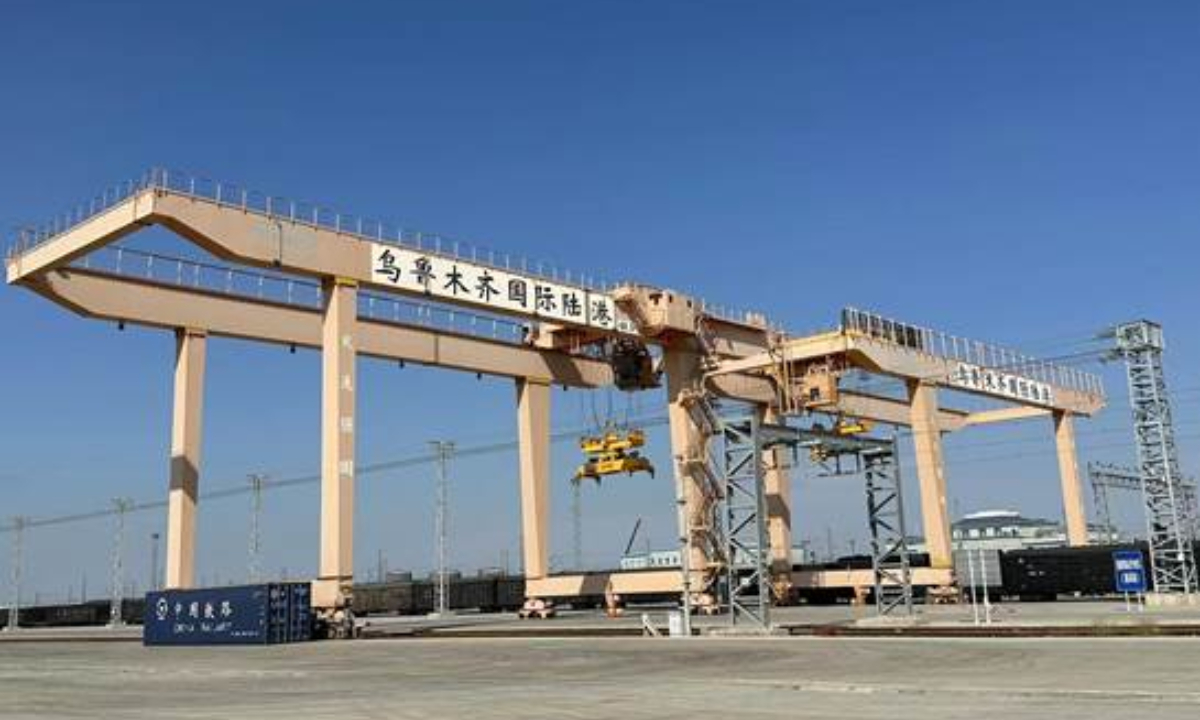 China-Europe Freight Train Urumqi Realignment Center in Xinjiang. Photo: Xiong Xinyi/GT 