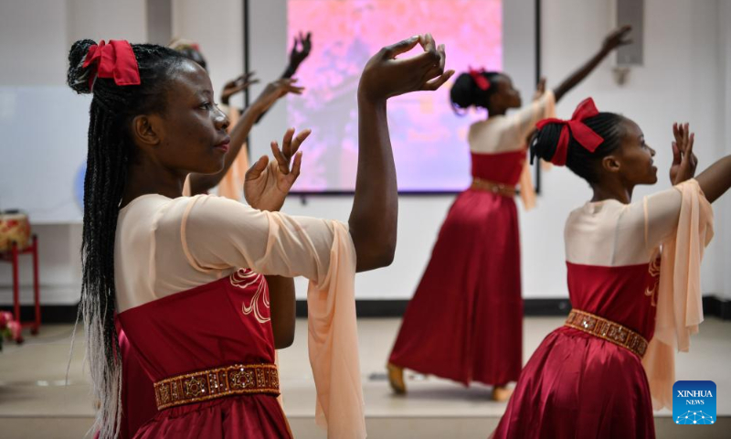 Kenyan students perform during a Mid-Autumn Festival celebration held by the Confucius Institute at the University of Nairobi, in Nairobi, Kenya, Sept. 28, 2023. Various celebrations are held across the world with the approaching of Mid-Autumn Festival. (Xinhua/Han Xu)