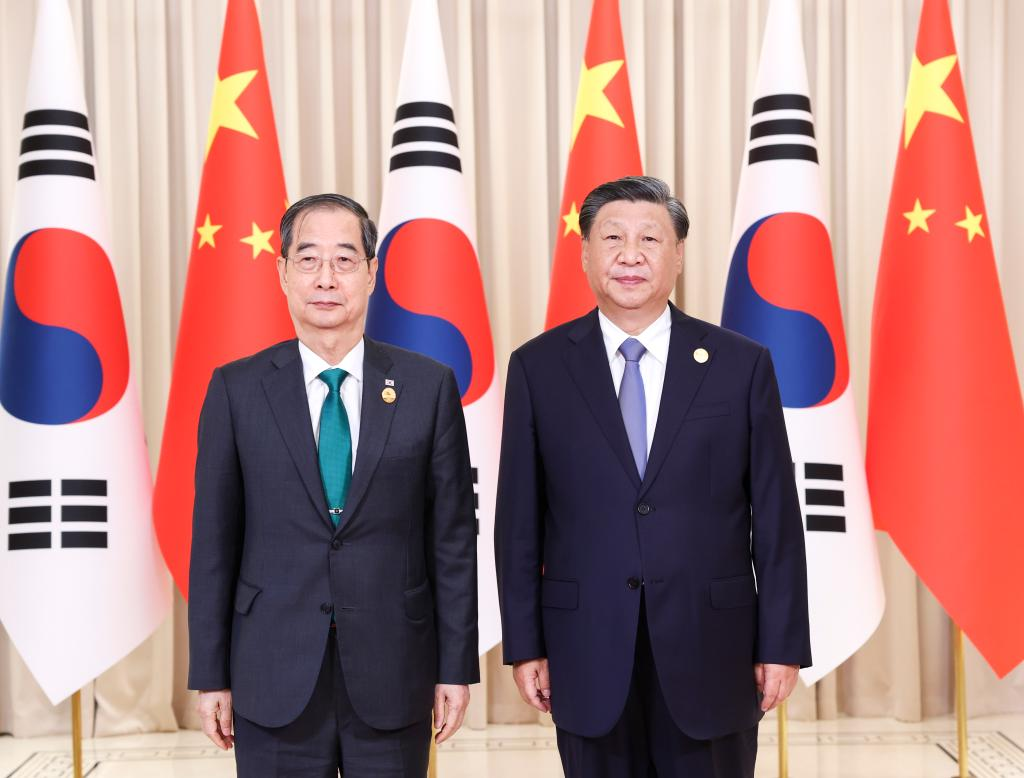 Chinese President Xi Jinping meets with Prime Minister Han Duck-soo of the Republic of Korea (ROK) in Hangzhou, capital city of east China's Zhejiang Province, Sep 23, 2023. Photo:Xinhua