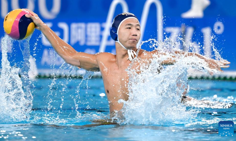 Liu Yu of China competes during the Men's Preliminary Round of Water Polo between Thailand and China at the 19th Asian Games in Hangzhou, east China's Zhejiang Province, Oct. 2, 2023. (Photo: Xinhua)