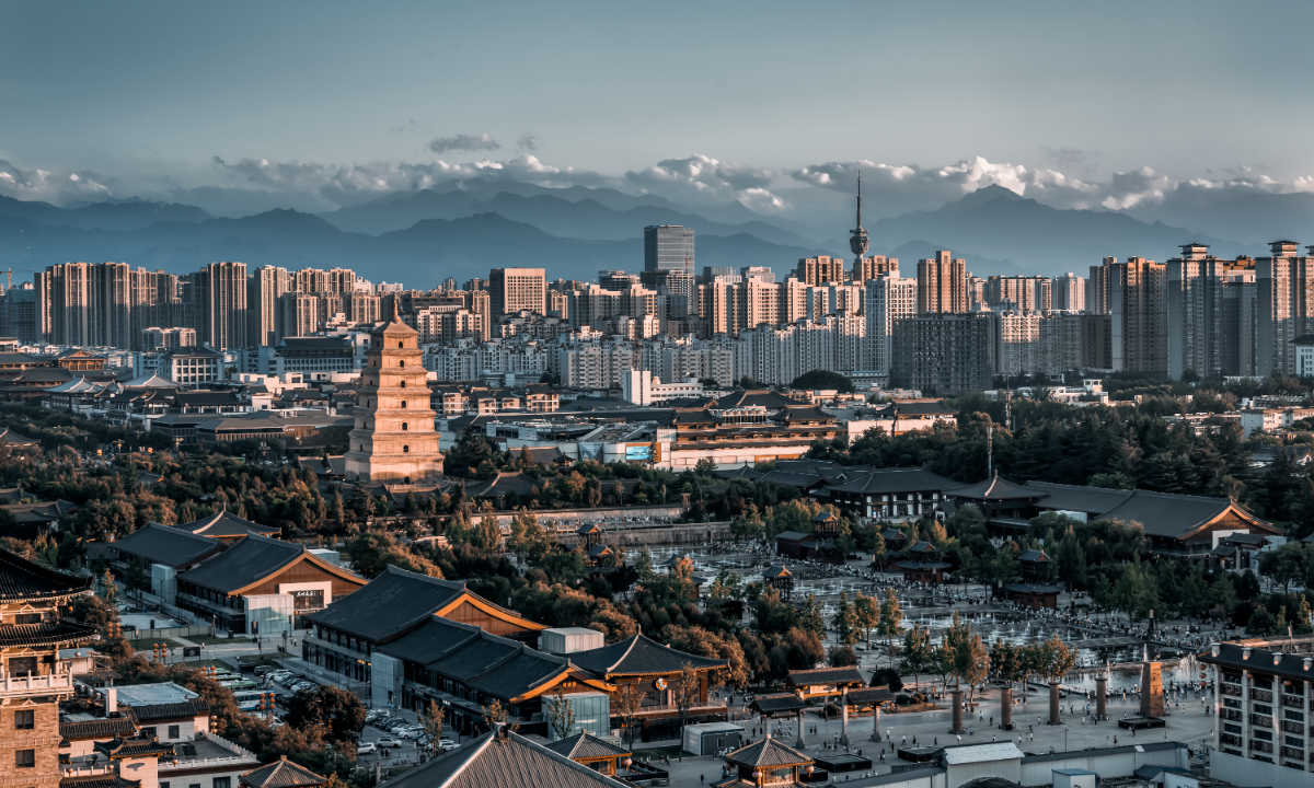 Great Wild Goose Pagoda stands in the city of Xi'an. Photo: VCG