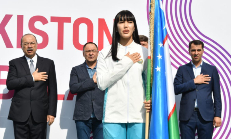 On September 21, 2023, a ceremony of seeing off the Uzbek delegation of athletes participating in the Hangzhou Asian Games is held at the Tashkent International Airport with the participation of the Prime Minister of the Republic of Uzbekistan Abdulla Aripov. Photo: Courtesy of Uzbek Embassy in Beijing