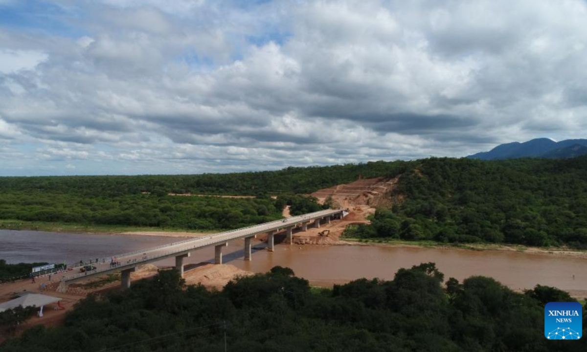 This aerial photo taken on Feb 6, 2020 shows the Parapeti Bridge in Santa Cruz, Bolivia. The Parapeti Bridge is one of the four longest bridges of the El Espino-Charagua-Boyuibe Highway project, a flagship project within the framework of the China-proposed Belt and Road Initiative (BRI). Photo:Xinhua