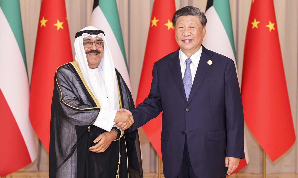 Chinese President Xi Jinping meets with Crown Prince of Kuwait Sheikh Mishal Al-Ahmad Al-Jaber Al-Sabah in Hangzhou, capital city of East China's Zhejiang Province, September 22, 2023. Photo: Xinhua 