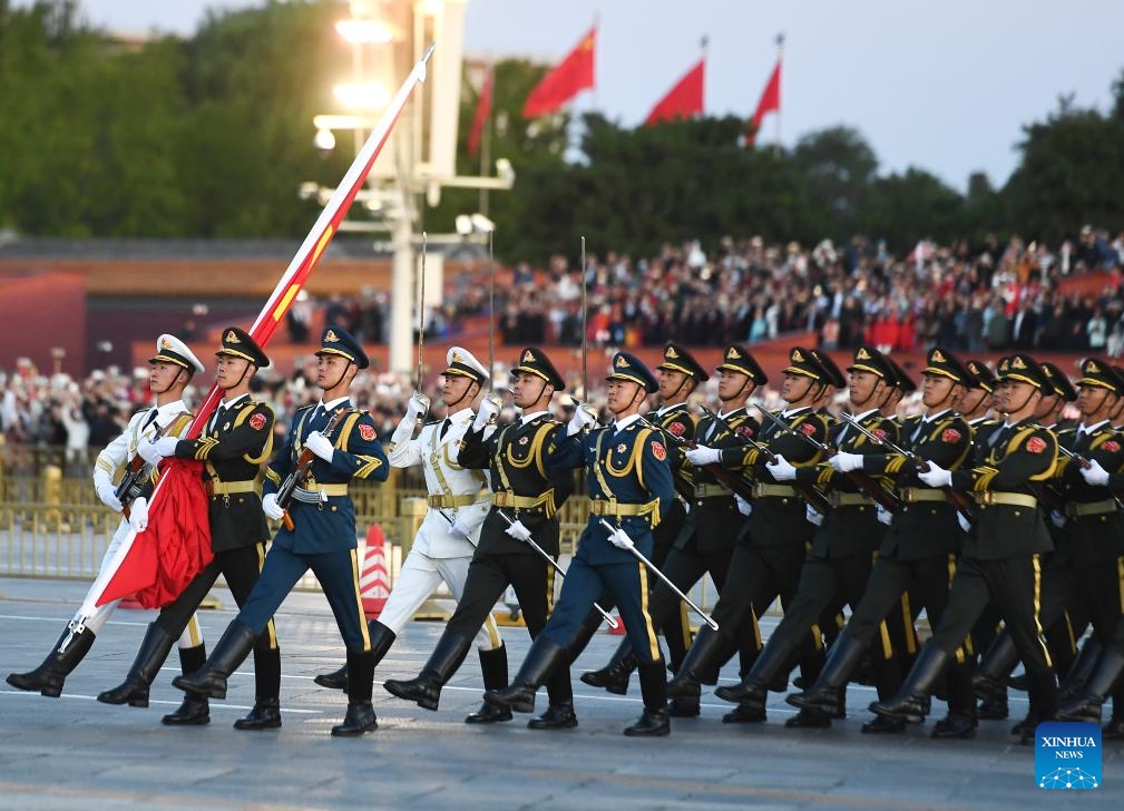 A flag-raising ceremony to celebrate the 74th anniversary of the founding of the People's Republic of China is held at the Tian'anmen Square in Beijing, capital of China, Oct. 1, 2023.(Photo: Xinhua)