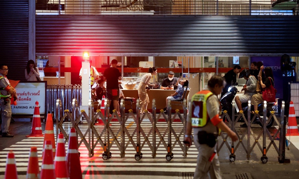 One Chinese national has been killed and another injured in a shooting incident at the Siam Paragon mall in Bangkok, Thailand on October 3, 2023. Photo: IC