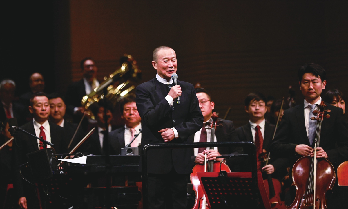 Tan Dun during his performance at the Poly Theater in Beijing Photo: Courtesy of Tan Dun