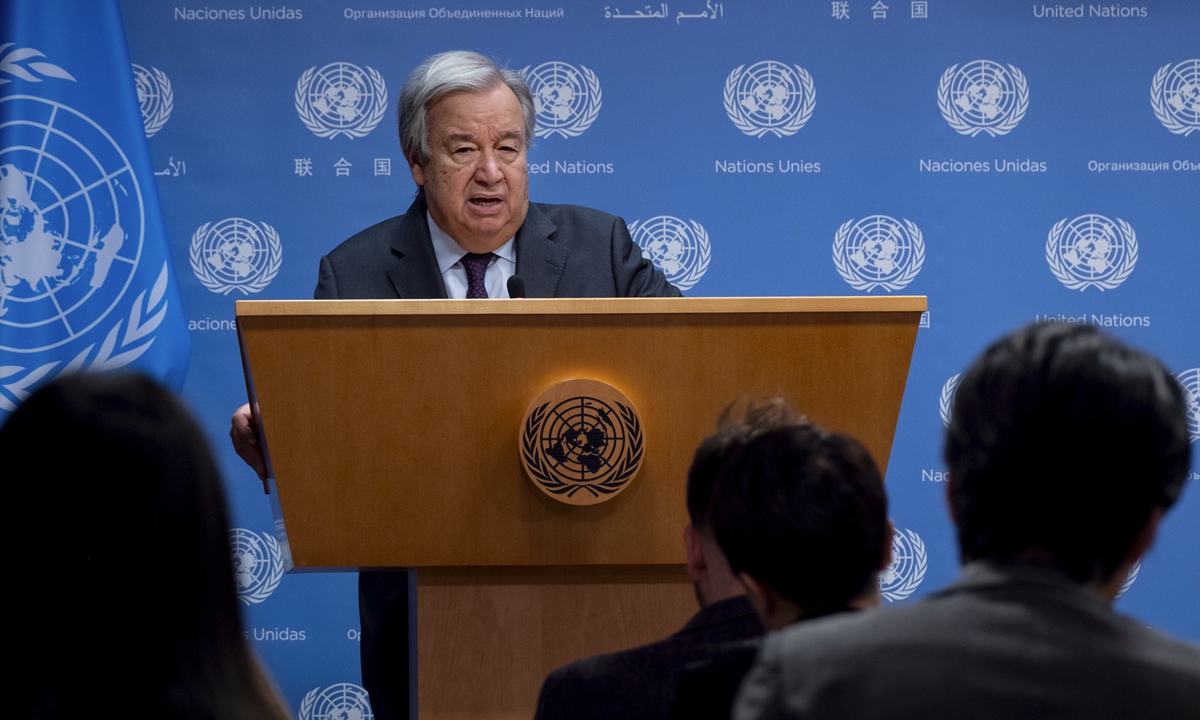 United Nations Secretary-General Antonio Guterres appeals for an end to the 