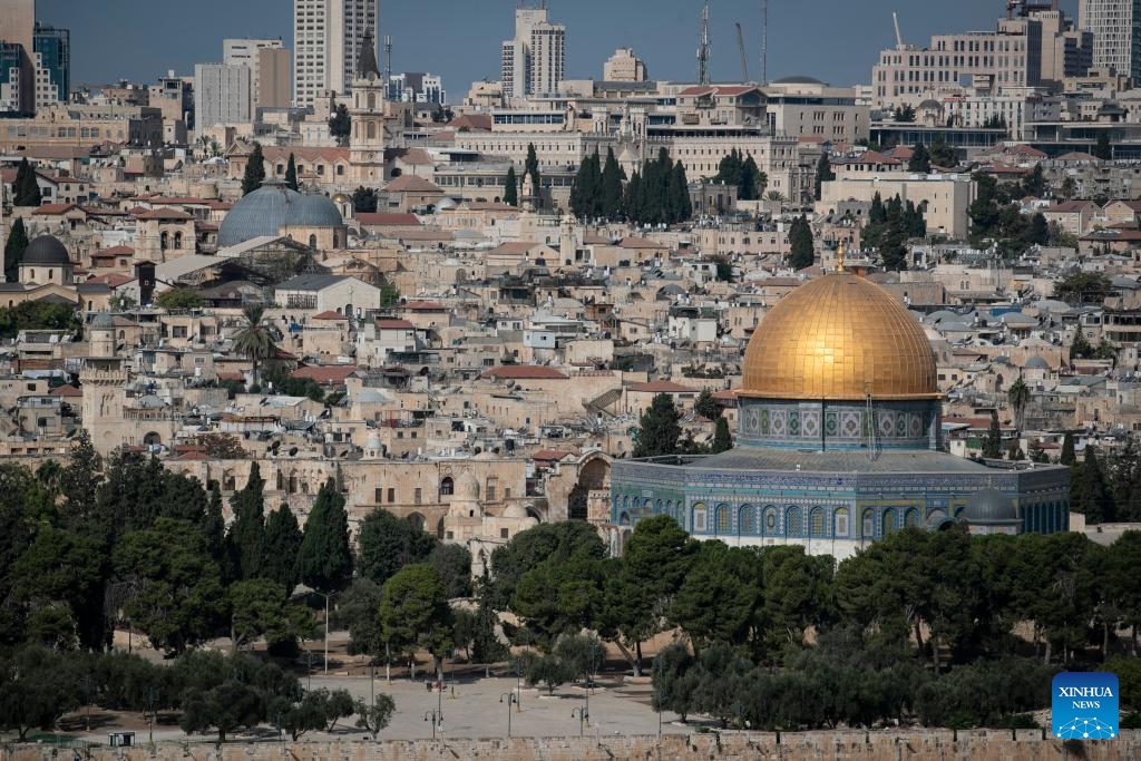 Jerusalem's Old City is seen on Oct. 8, 2023. The Palestinian Islamic Resistance Movement (Hamas) on Saturday showered Israel with thousands of rockets in a rare surprise attack that was responded with massive Israeli airstrikes on Gaza and punitive measures, including power outages.(Photo: Xinhua)