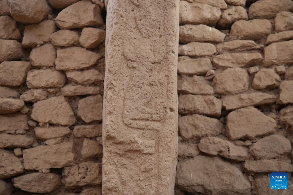 This photo taken on Oct. 9, 2023 shows a relic at the Gobekli Tepe archeological site in Sanliurfa province, Türkiye. Gobekli Tepe in southeastern Türkiye, a UNESCO World Heritage Site, dates back to 12,000 years ago.(Photo: Xinhua)
