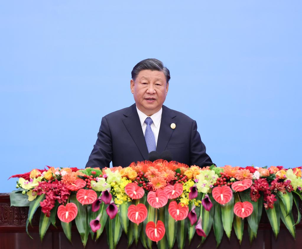 Le président chinois Xi Jinping assiste à la cérémonie d’ouverture du troisième Forum de la Ceinture et de la Route pour la coopération internationale et prononce un discours liminaire au Grand Palais du Peuple à Beijing, capitale de la Chine, le 18 octobre 2023. Photo : Xinhua