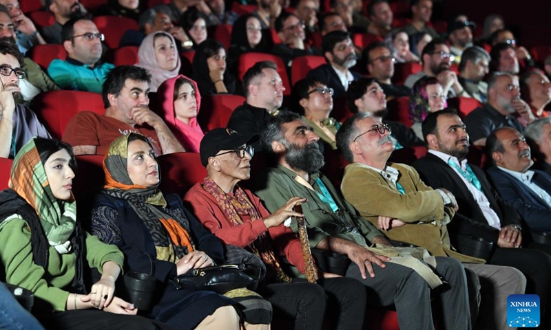 People attend the 40th Tehran International Short Film Festival in Tehran, Iran, on Oct. 19, 2023. The 40th Tehran International Short Film Festival opened in Iran's capital Tehran on Thursday, the official news agency IRNA reported.(Photo: Xinhua)