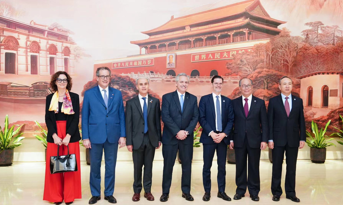 Argentine President Alberto Fernandez (center) visits Memorial of the Communist Party of China (CPC)'s First National Congress in Shanghai on October 15, 2023. Photo: Courtesy of Foreign Affairs Office of Shanghai Municipal People's Government