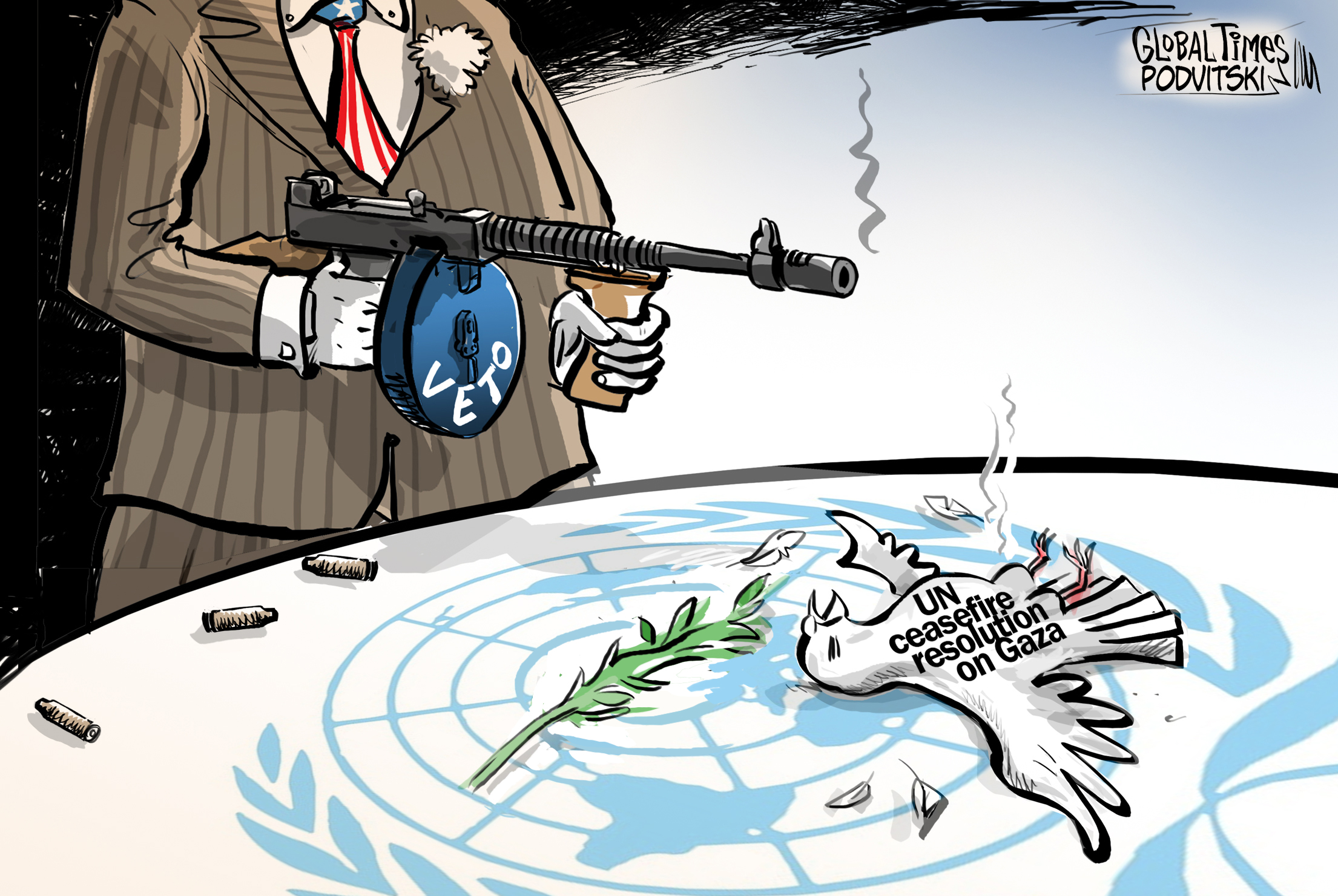 Killing of peace dove. Cartoon: Vitaly Podvitski