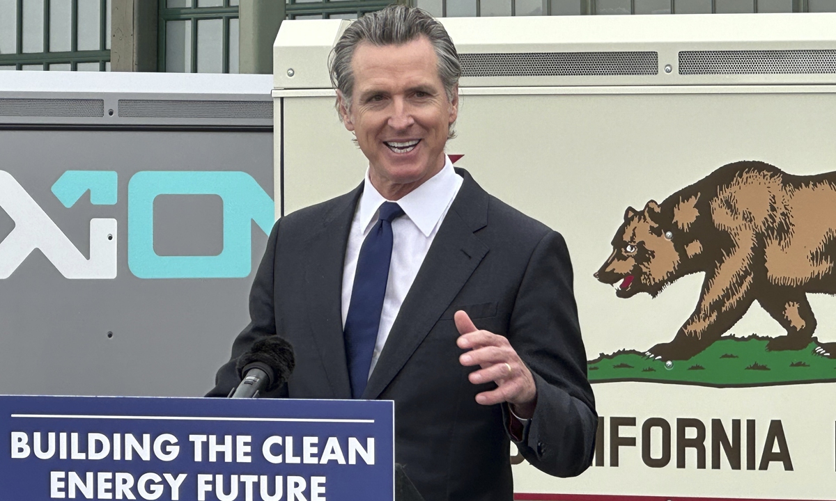 California Gov. Gavin Newsom speaks during a news conference, Thursday, May 25, 2023, in Richmond, California. Photo: VCG