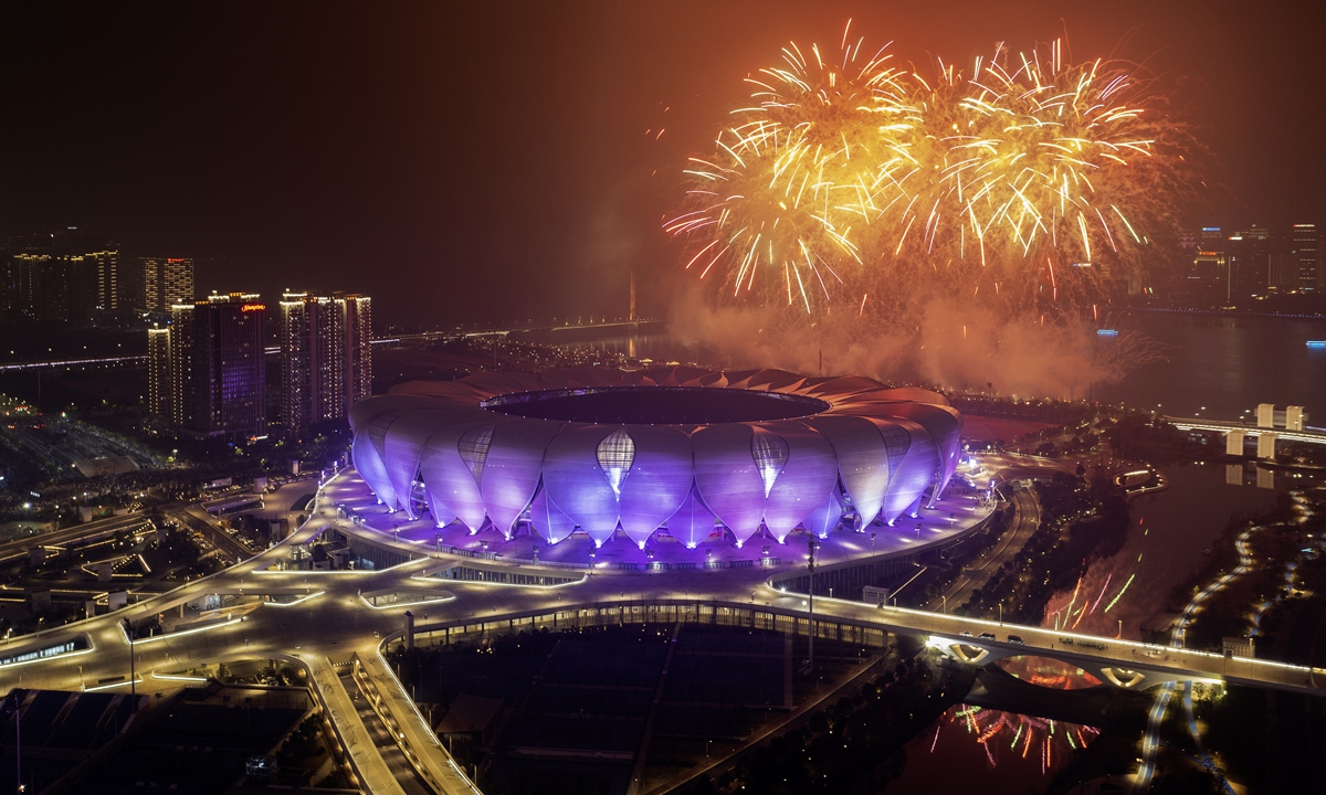 The Hangzhou Olympic Sports Center Stadium, the main venue for the Hangzhou Asian Games Photo: VCG