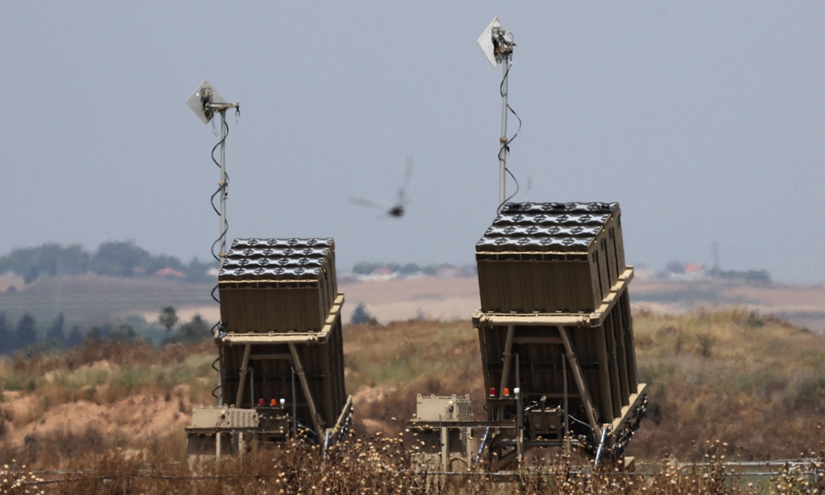 Picture shows batteries of Israel's Iron Dome air defence system. Photo: VCG