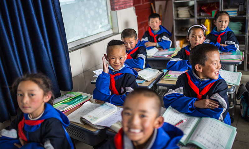 Students in a boarding school in Southwest China’s Xizang Autonomous Region Photo: Shan Jie/GT