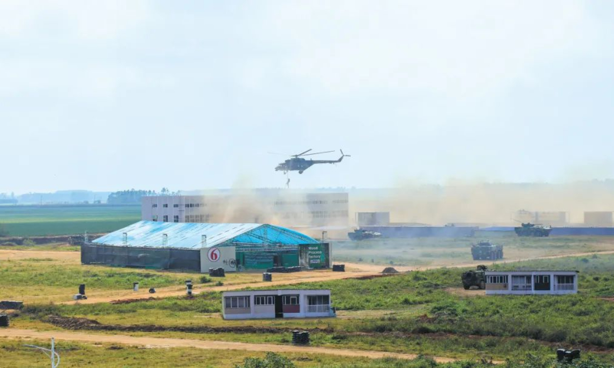 The Aman Youyi-2023 multinational joint exercise enters its actual combat phase in a training camp in Zhanjiang, South China’s Guangdong Province on November 22, 2023. Photo: Screenshot from the WeChat account of China’s Ministry of National Defense