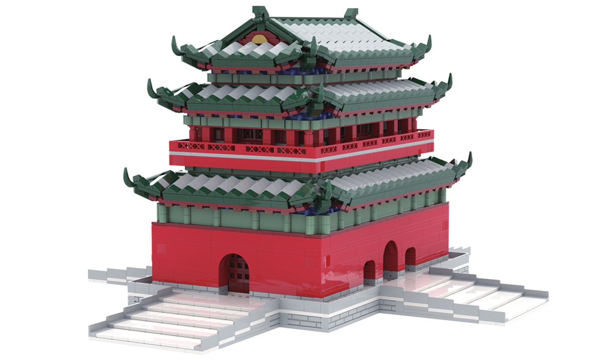 The Gulou model created with building blocks Photo: Courtesy of Jiang Buting