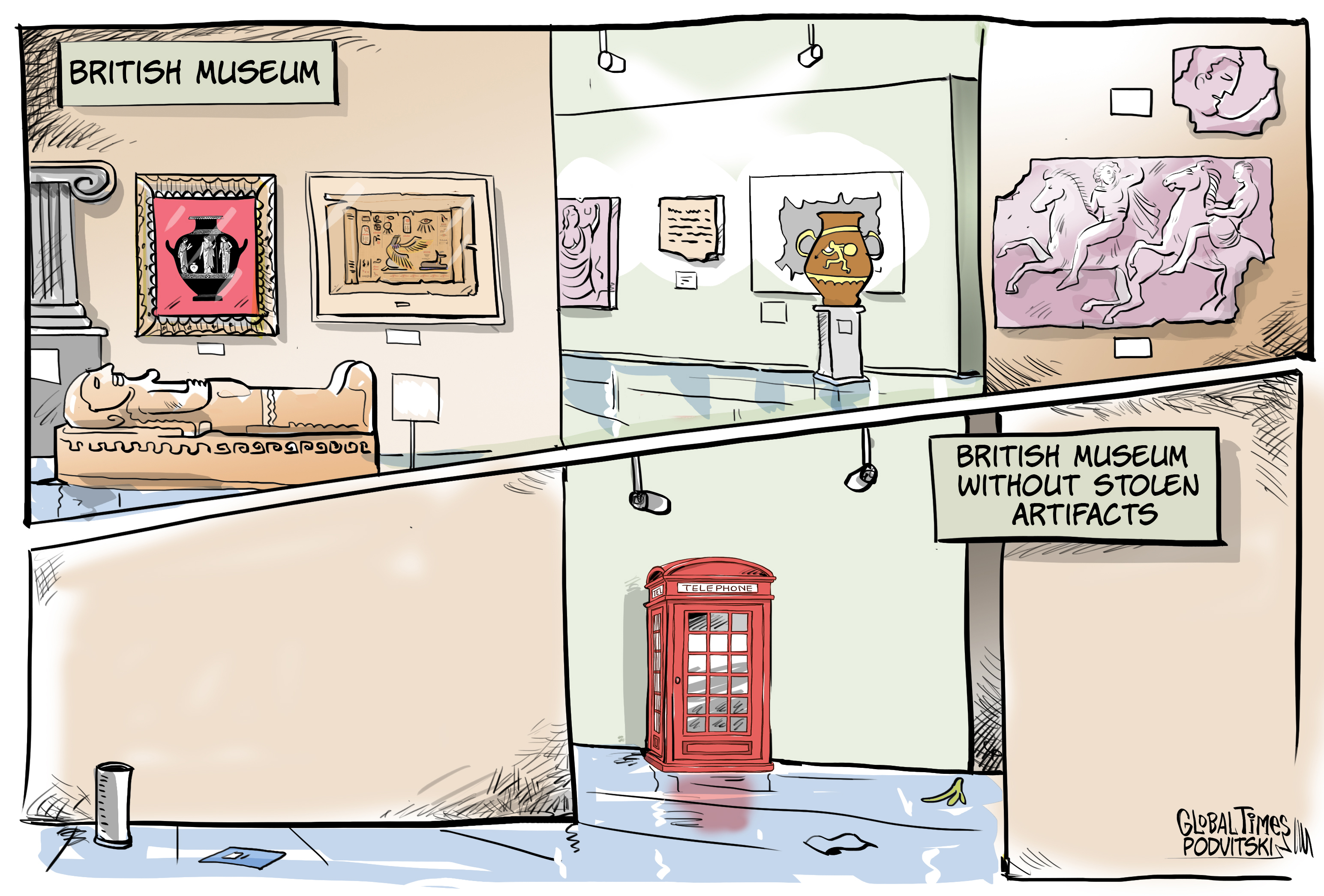 If the British Museum returned all the stolen artifacts… Cartoon:Vitaly Podvitski