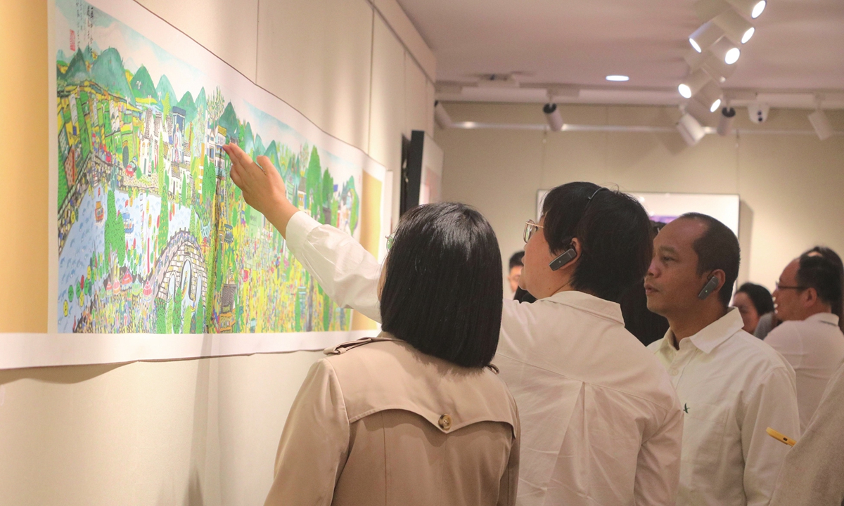 Diplomats from the ASEAN-China Centre and some ASEAN member states visit the China Village Art Museum in Quzhou, East China's Zhejiang Province, on October 27, 2023. Photo: Courtesy of Quzhou government 