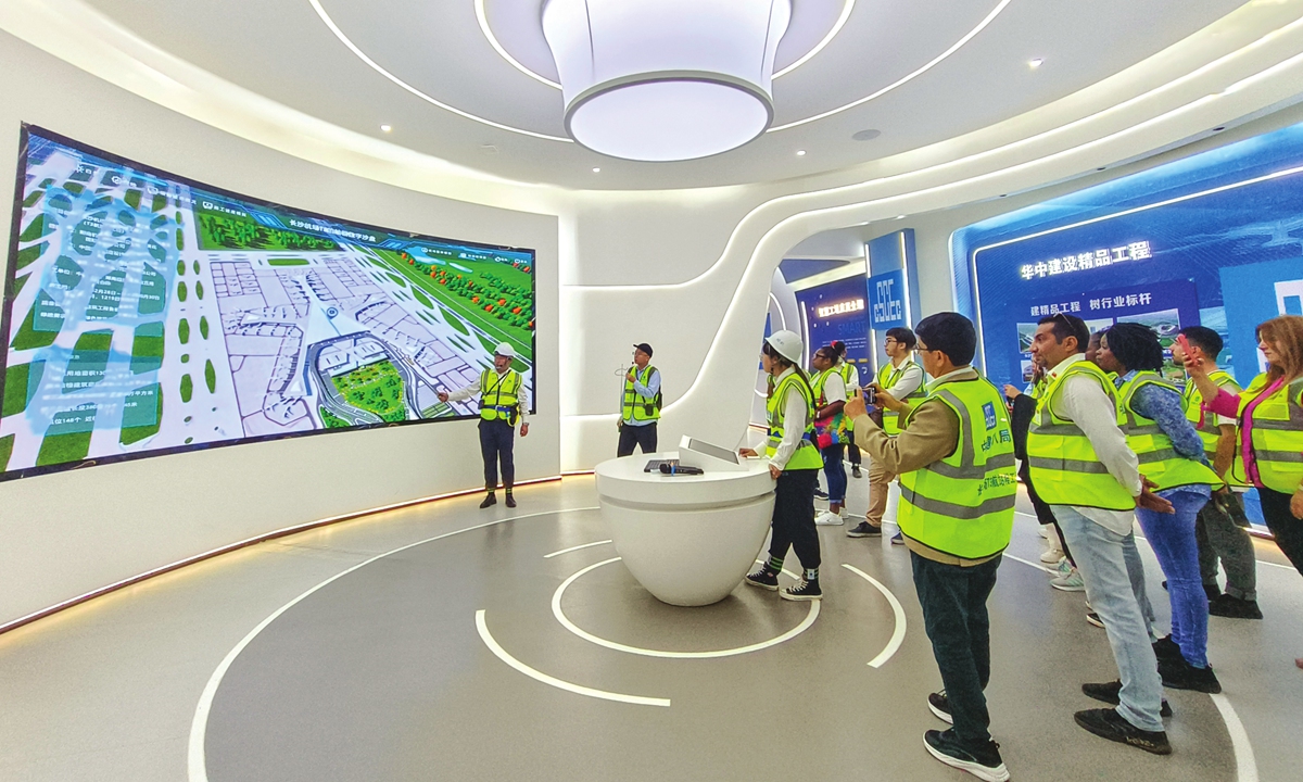 Foreign journalists from BRI partner countries visit the T3 terminal project at Changsha International Airport in Changsha, Central China's Hunan Province on October 25, 2023. Photo: Qian Jiayin/GT