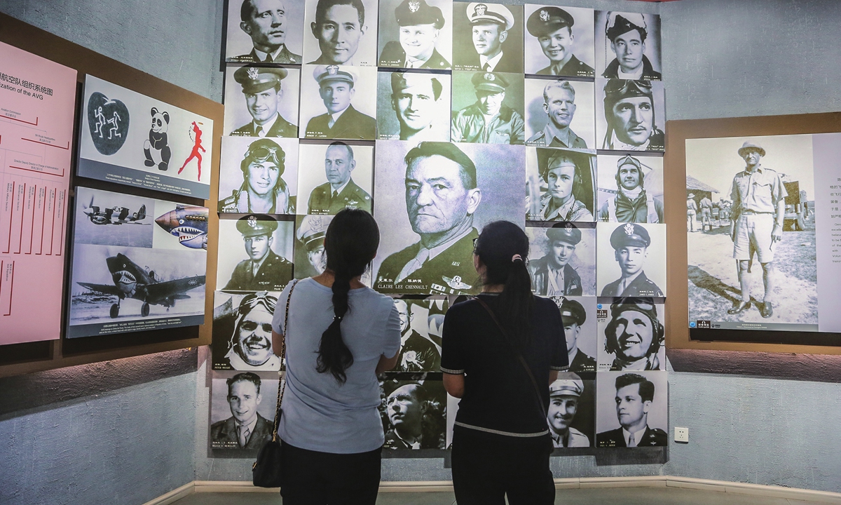 Tourists view exhibitions at the Flying Tigers Memorial in Kunming, Southwest China's Yunnan Province on September 21, 2023. Photo: VCG 