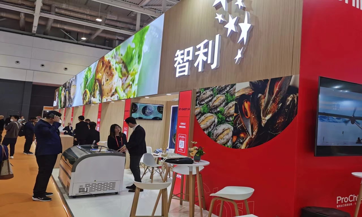 The Chilean Pavilion showcases their special products at the CFSE. Photo: Courtesy of the Chilean Embassy in China 