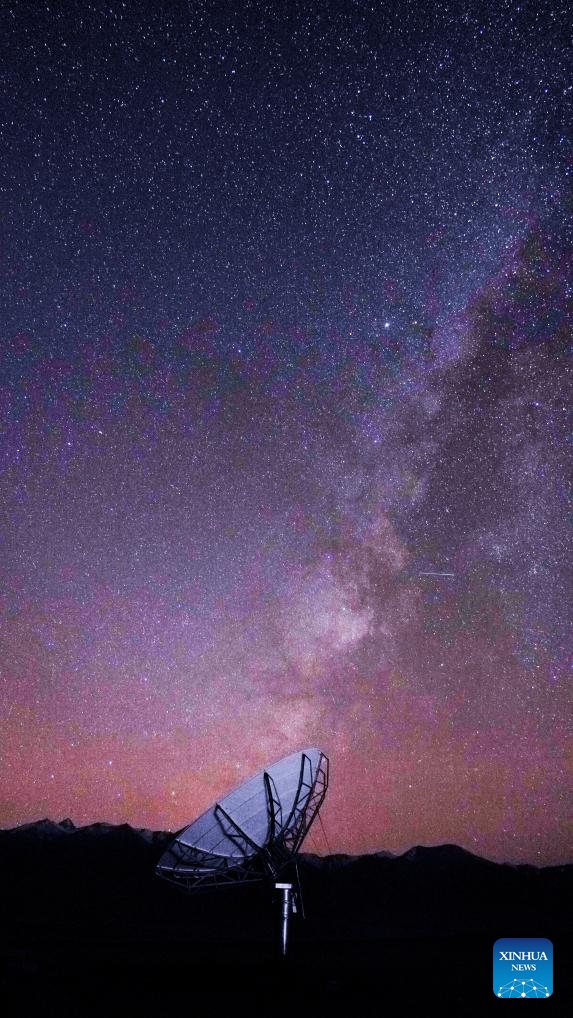 This photo taken on Nov. 4, 2023 shows the Milky Way across the sky at night in Ngari Prefecture, southwest China's Tibet Autonomous Region.(Photo: Xinhua)