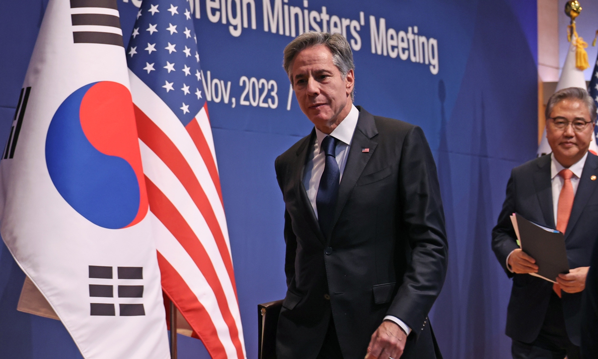 US Secretary of State Antony Blinken and South Korea's foreign minister Park Jin. Photo: VCG