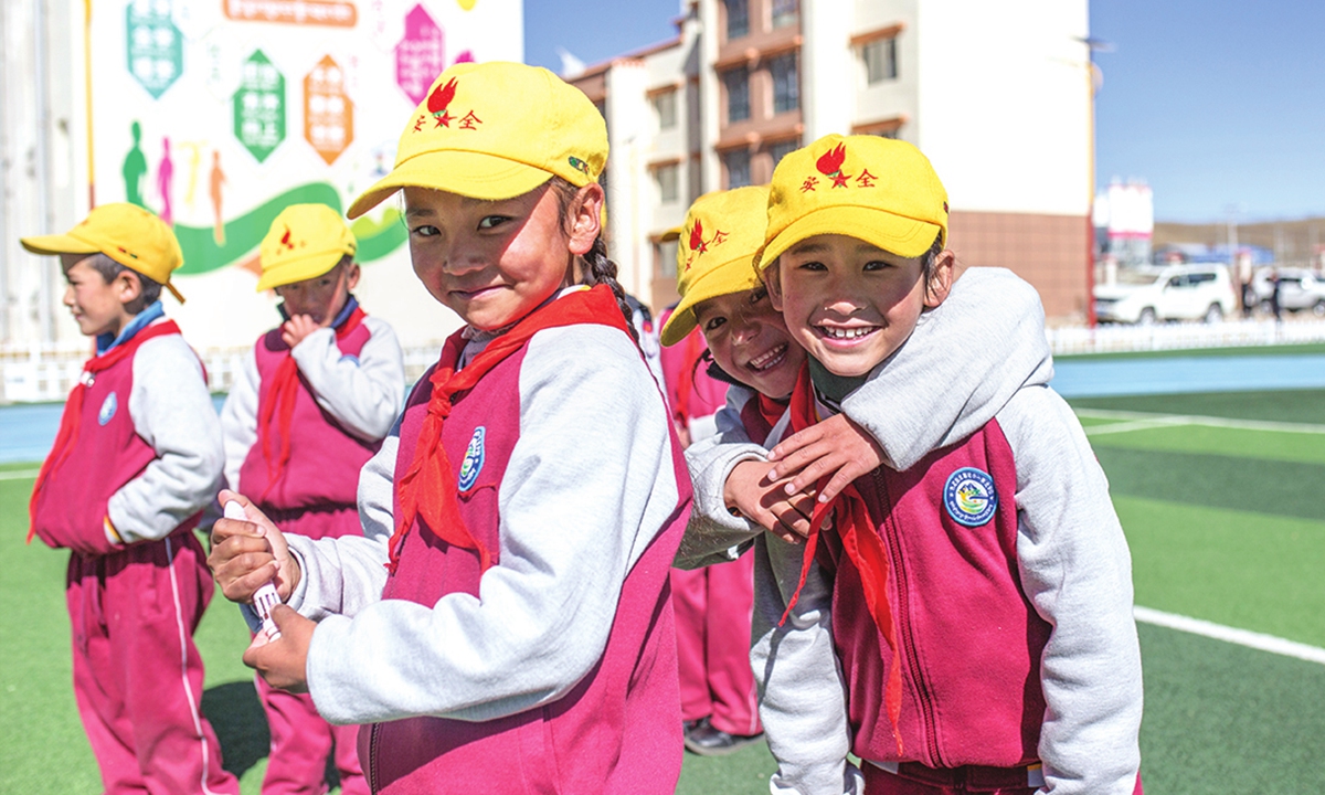 Students in Nagqu, Southwest China's Xizang Autonomous Region Photo: Shan Jie/GT