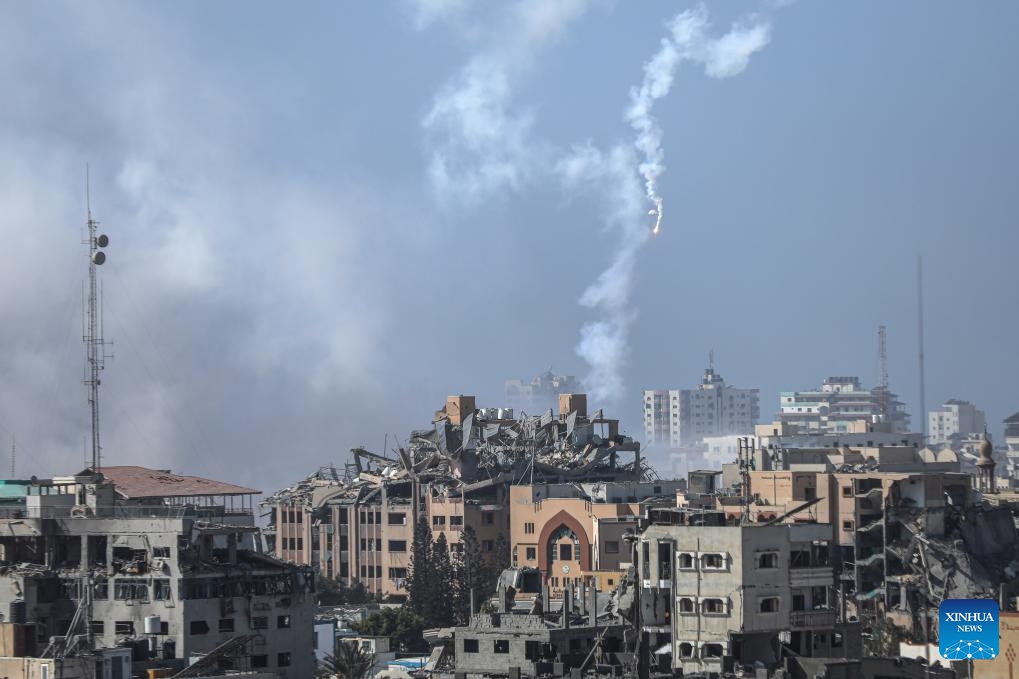 Smoke rises following an Israeli airstrike in Gaza City, on Nov. 9, 2023.(Photo: Xinhua)