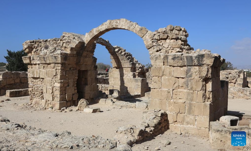 This photo taken on Nov. 8, 2023 shows ruins at Paphos Archaeological Park in Paphos, Cyprus. Paphos Archaeological Park is a famous archaeological site in Cyprus and has been included in the UNESCO World Heritage Sites list since 1980.(Photo: Xinhua)