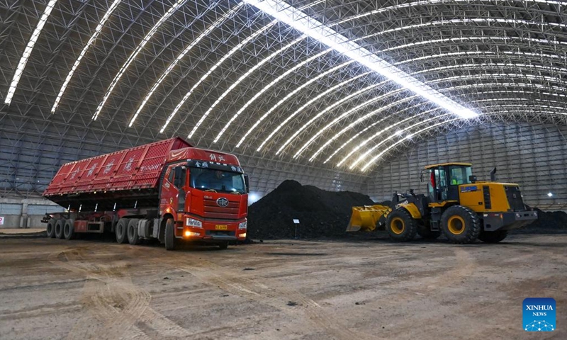 Imported coal from Kyrgyzstan is unloaded at the Irkeshtam port in northwest China's Xinjiang Uygur Autonomous Region, Nov. 7, 2023. (Photo: Xinhua)