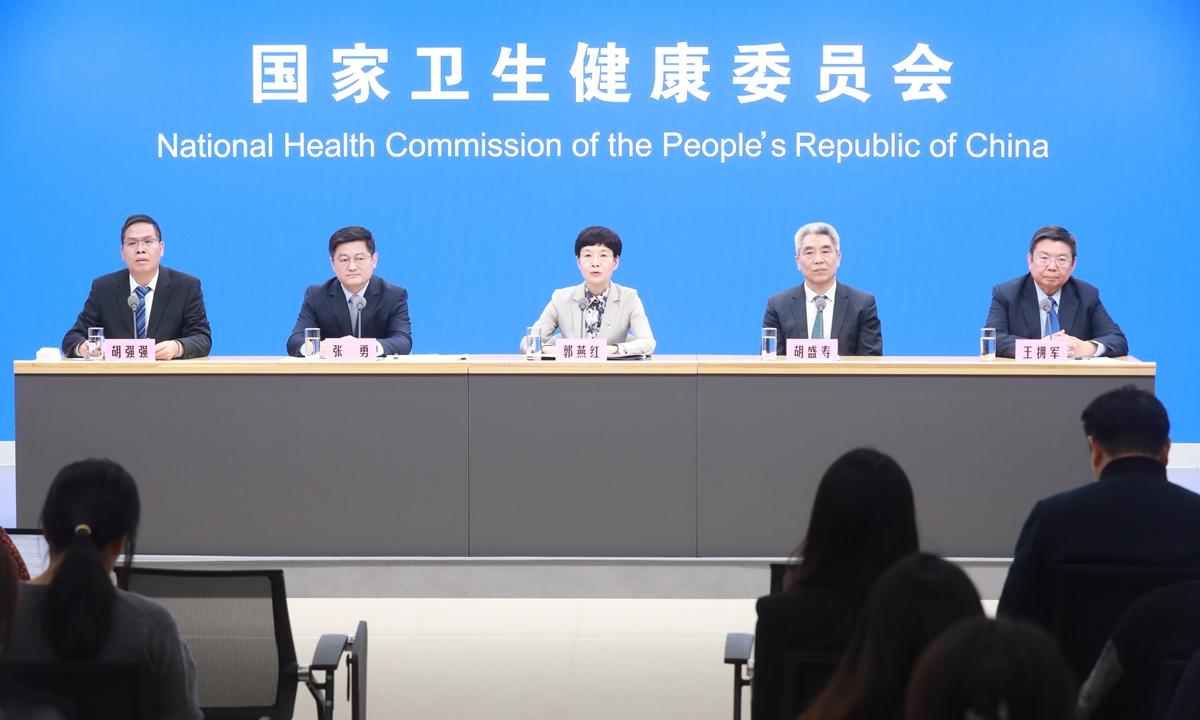 On November 15, 2023, the NHC holds a press conference in Beijing to introduce the implementation plan of the Healthy China Action. Photo: VCG
