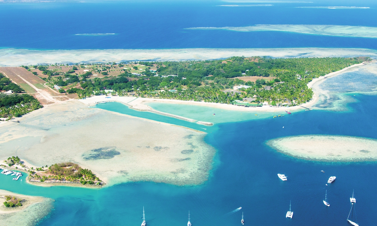 Uma vista para uma praia nas Ilhas Fiji. Foto: VCG