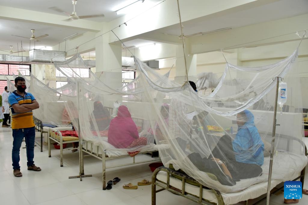 Patients infected with dengue receive treatment at a hospital in Dhaka, Bangladesh, on Nov. 20, 2023. Bangladesh reported 1,291 new dengue cases and six more deaths on Sunday, bringing the tally to 301,225 and the death toll to 1,549 since January this year, the Directorate General of Health Services (DGHS) said. The deaths include 201 so far this month.(Photo: Xinhua)