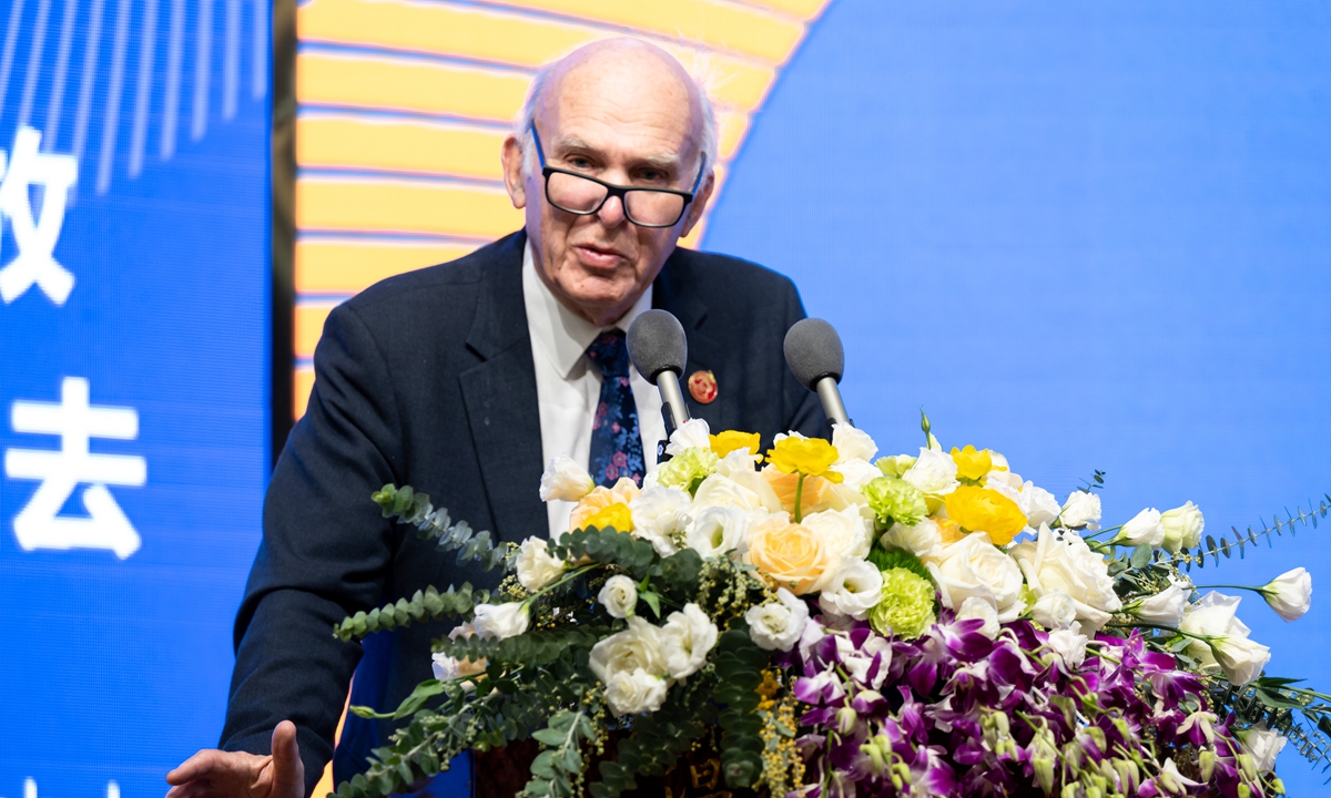 Vince Cable, UK's former business and industry minister makes a speech at the 2th WZBC Wenzhou Entrepreneurs Forum held by Wenzhou Business College in Wenzhou, East China's Zhejiang Province on Novermber 21, 2023. Photo: Courtesy of Wenzhou Business College