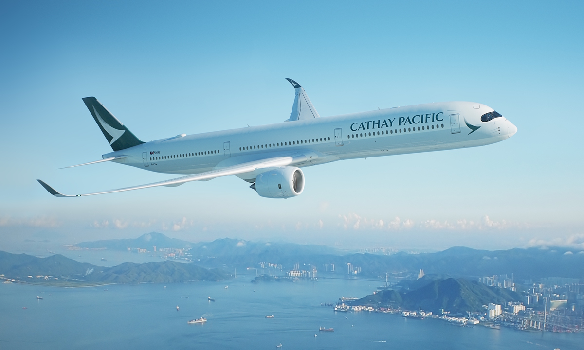 An aircraft of Cathay Pacific 
