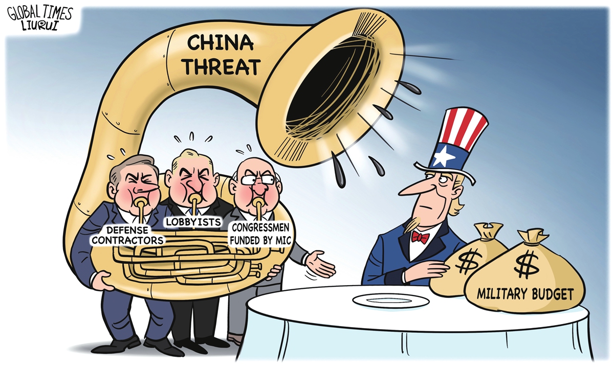 Who's benefiting from concocting 'China threat'? Illustration: Liu Rui/GT