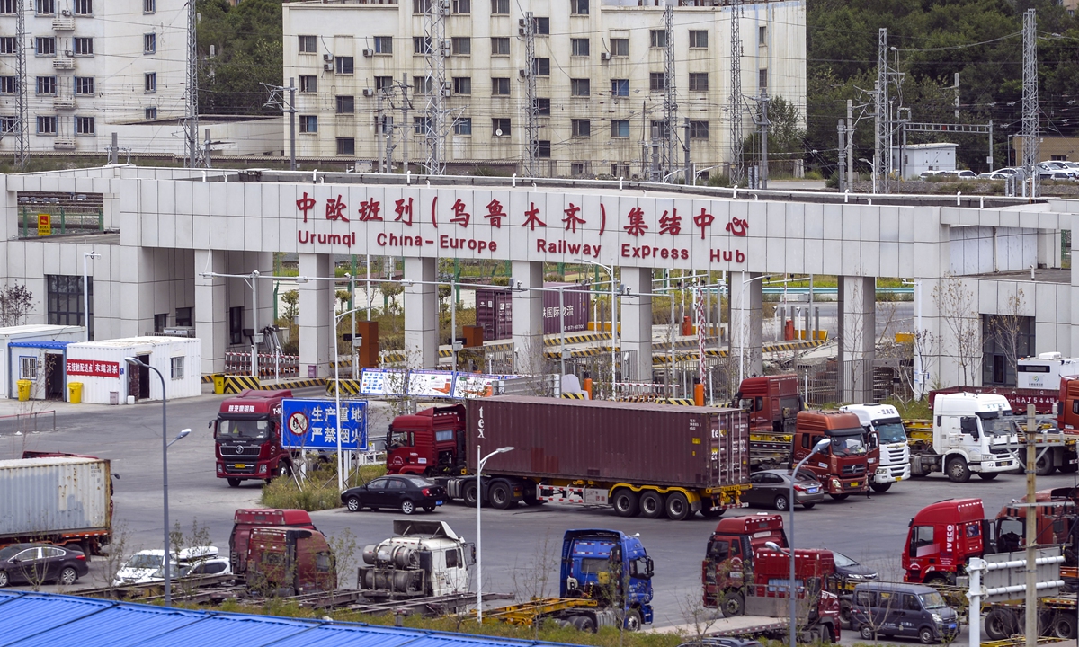 Picture shows Urumqi China-Europe Railway Express Hub Photo: VCG