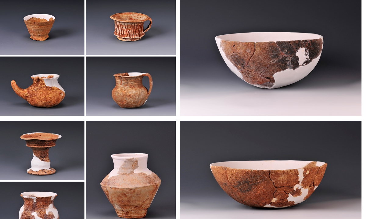 Pottery relics excavated from the Donghuaqiu site in East China's Fujian Province Photo:Courtesy of China's National Cultural Heritage Administration 