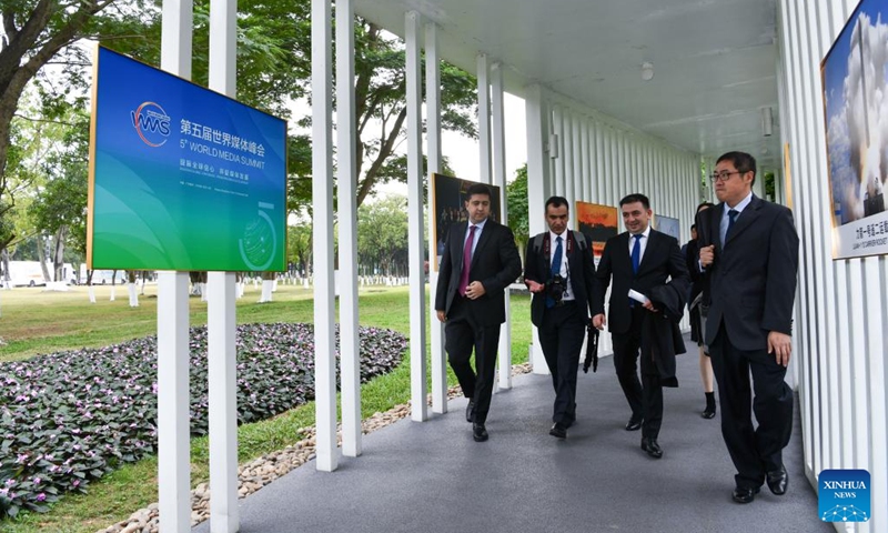 Guests arrive at the venue of the 5th World Media Summit in Nansha Bay Marina Convention Center in Guangzhou, south China's Guangdong Province, Dec. 2, 2023. (Photo: Xinhua)