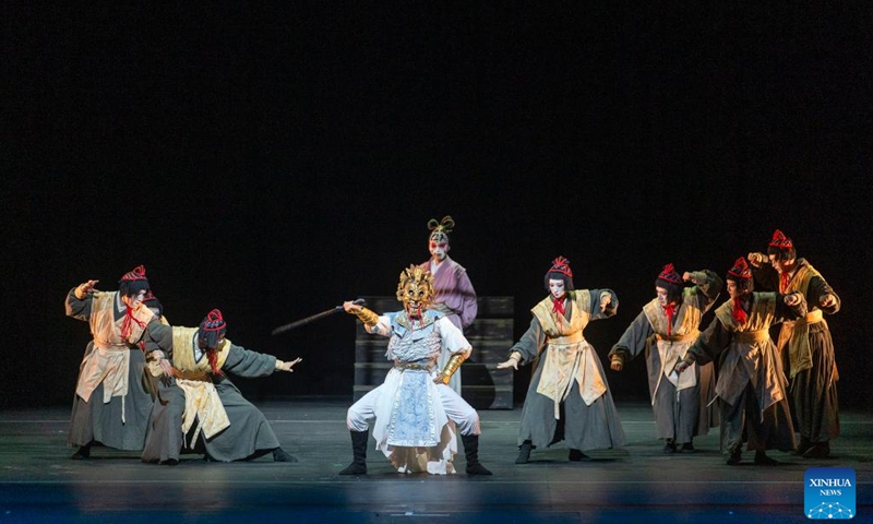 Actors from the National Theater of China perform at the Sino-Hellenic International Theater Festival in Athens, Greece, Dec. 2, 2023. The first Sino-Hellenic International Theater Festival kicked off on Saturday. (Photo: Xinhua)