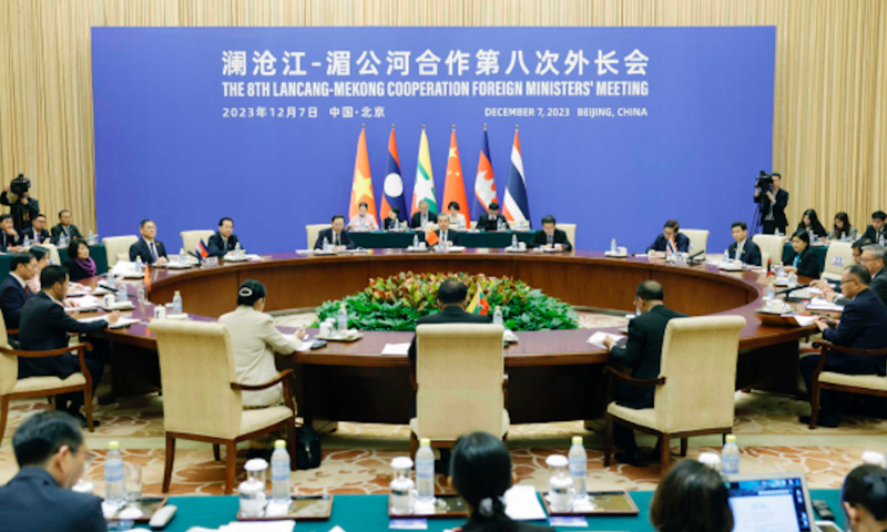 The 8th Lancang-Mekong Cooperation (LMC) Foreign Ministers’ Meeting is held in Beijing on December 7, 2023. Photo: fmprc.gov.cn