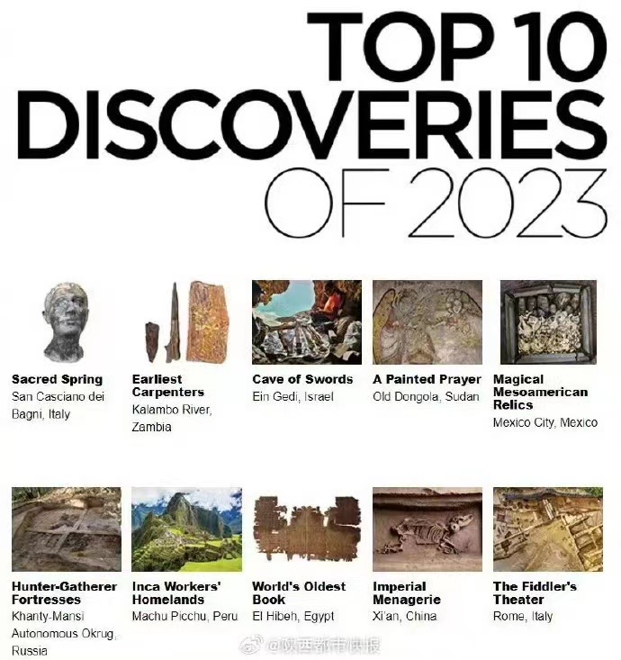A poster shows the top 10 discoveries of 2023 Photo: Sina Weibo